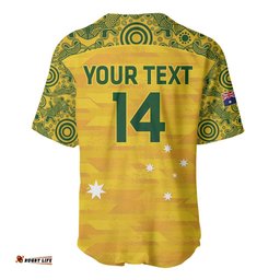 Custom Australia Matildas Baseball Jersey Shirt National Color Indigenous Art