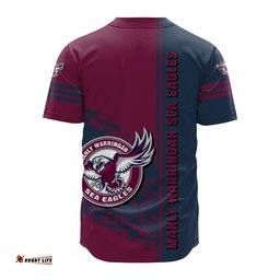 Manly Warringah Sea Eagles Baseball Jersey Shirt Quarter Style NRL