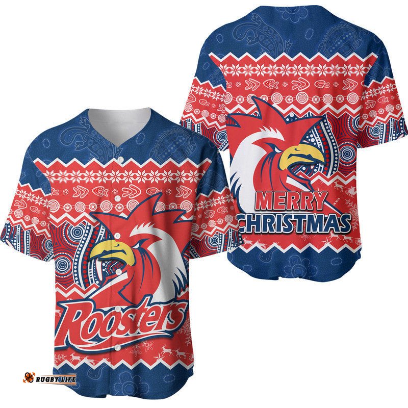 Sydney Aboriginal Roosters Christmas Vibe Baseball Jersey Shirt