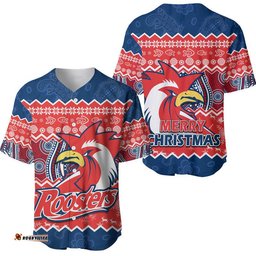 Sydney Aboriginal Roosters Christmas Vibe Baseball Jersey Shirt