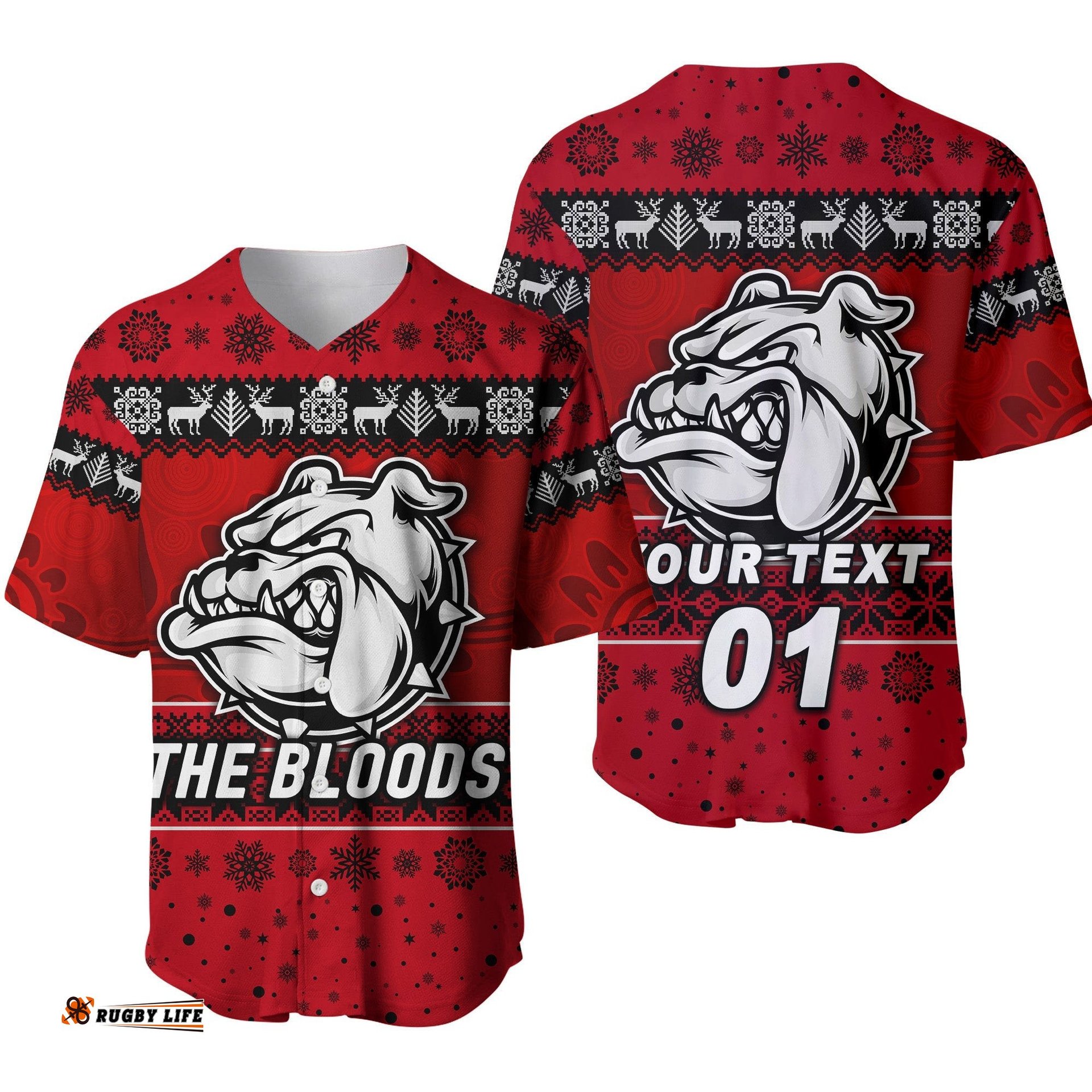Custom Personalised West Football Club Alice Springs Baseball Jersey Shirt Christmas The Bloods Simple Style Red