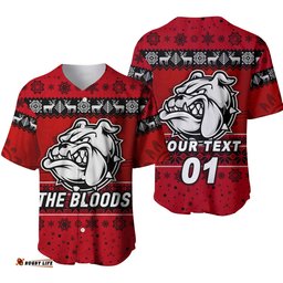 Custom Personalised West Football Club Alice Springs Baseball Jersey Shirt Christmas The Bloods Simple Style Red