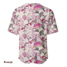 Pink Cockatoo Australia Baseball Jersey Shirt Tropical Flowers Seamless Pattern