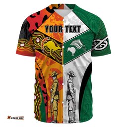 Custom Anzac Day Australia New Zealand Mix Baseball Jersey Shirt