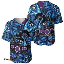 Emu NAIDOC 2024 Baseball Jersey Shirt Aboriginal Art Style