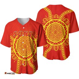 Suns Football Baseball Jersey Shirt Simple Gold Coast