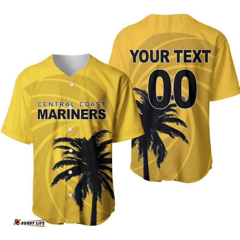 Custom Personalised And Number Mariners Football Baseball Jersey Shirt Yellow Simple Style