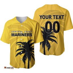 Custom Personalised And Number Mariners Football Baseball Jersey Shirt Yellow Simple Style