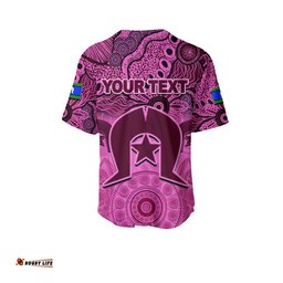 Custom Personalised Broncos Torres Strait Islanders Mix Aboriginal Baseball Jersey Shirt Pink Style