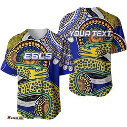 Custom Personalised Eels NRL Aboriginal Baseball Jersey Shirt
