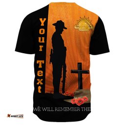 Custom Anzac Day Lest We Forget Soldier Standing Guard Baseball Jersey Shirt
