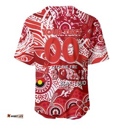 Custom NAIDOC Week 2024 Swans Baseball Jersey Shirt Aboriginal Animals Keep The Fire Burning