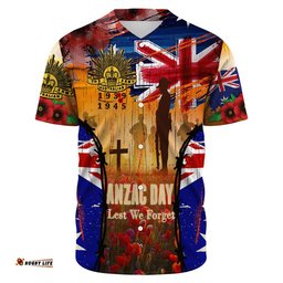 Anzac Day World War II Commemoration 39 45 Baseball Jersey Shirt