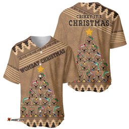 Wombat Christmas Tree Baseball Jersey Shirt Australia Merry Xmas Simple Style