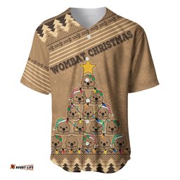 Wombat Christmas Tree Baseball Jersey Shirt Australia Merry Xmas Simple Style