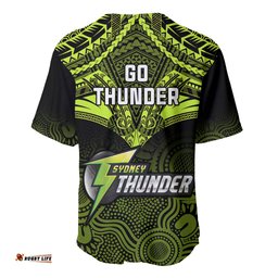 Sydney Thunder Cricket Baseball Jersey Shirt Unique Indigenous Art Mix Polynesian Pattern