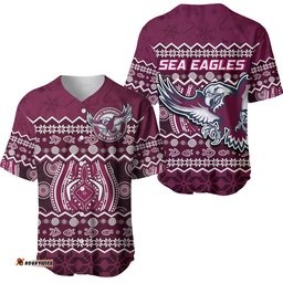 Manly Warringah Maroon Sea Eagles Christmas Vibe Baseball Jersey Shirt