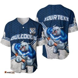 Custom Personalised Bulldogs Rugby Baseball Jersey Shirt Mix Aboriginal Simple