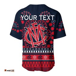 Custom Personalised Demons Merry Christmas Baseball Jersey Shirt Melbourne Football Indigenous
