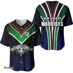 New Zealand Warriors Baseball Jersey Shirt The Warriors Special Maori Silver Fern Style