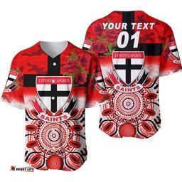 Custom Personalised Ltyentye Apurte ANZAC Baseball Jersey Shirt Indigenous Vibes Saints