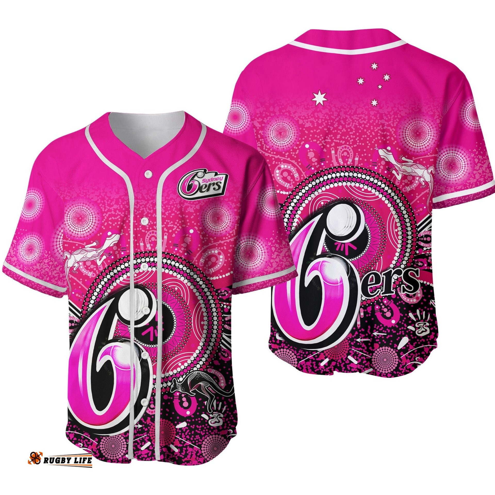 Sydney Sixers Baseball Jersey Shirt Aboriginal Australia Cricket Champion Ver.02