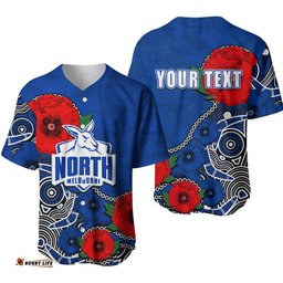 Custom Personalised Anzac Day AFL North Army Mix Aboriginal Baseball Jersey Shirt