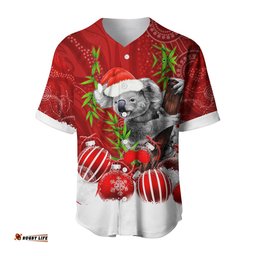 Custom Personalised Australia Koala Aboriginal Baseball Jersey Shirt Merry Christmas
