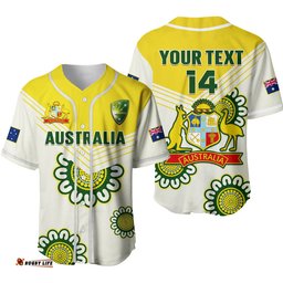 Custom Text And Number Australia Cricket Baseball Jersey Shirt Boxing Day Test Aussie Indigenous Ver.02