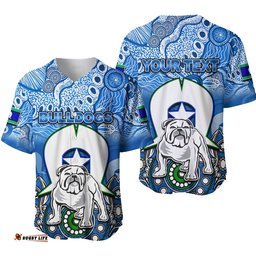 Custom Personalised Bulldogs Torres Strait Islanders Mix Aboriginal Baseball Jersey Shirt