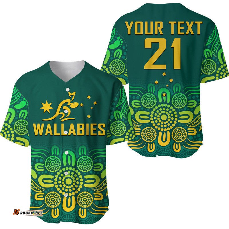 Custom Personalised Australia Rugby Wallabies Baseball Jersey Shirt