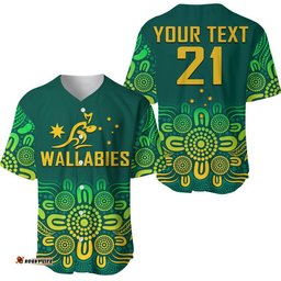 Custom Personalised Australia Rugby Wallabies Baseball Jersey Shirt