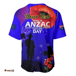 Custom Personalised Australia And New Zealand ANZAC Baseball Jersey Shirt Lest We Forget 02