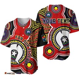 Custom Personalised Australia NAIDOC Week Baseball Jersey Shirt For Our Elders Aborigines and Islanders Flag