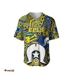 Custom Personalised Eels Torres Strait Islanders Mix Aboriginal Baseball Jersey Shirt No.1