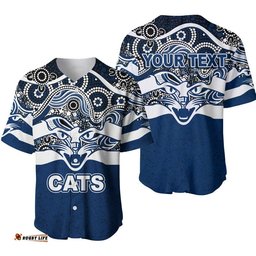 Custom Personalised Geelong Cats Indigenous Basic Style Baseball Jersey Shirt