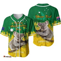 Custom Personalised Australia Day Baseball Jersey Shirt Koala Sydney Opera House National Color Ver.02