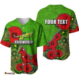 Custom Personalised Anzac Day Sydney Thunder Army Mix Aboriginal Baseball Jersey Shirt