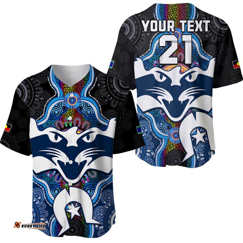 Custom Personalised Cats Football NAIDOC Week Baseball Jersey Shirt Indigenous