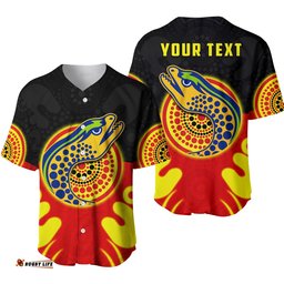 Custom Personalised Eels Indigenous Baseball Jersey Shirt Style Aboriginal Flag