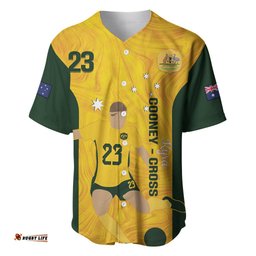 Australia Soccer Baseball Jersey Shirt Cooney Cross Matildas Gold Version