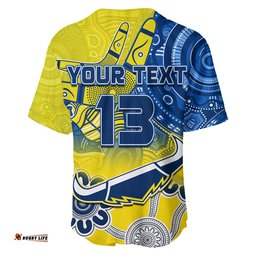 Custom Text and Number Cowboys Rugby Baseball Jersey Shirt Aboriginal Boomerang Go Premiers North Queensland