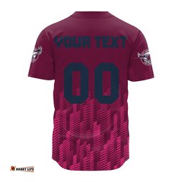 Manly Warringah Sea Eagles Baseball Jersey Shirt Logo Sport Ombre NRL