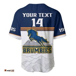 Custom Text And Number Brumbies Rugby 1995 Super Sporty Style Baseball Jersey Shirt