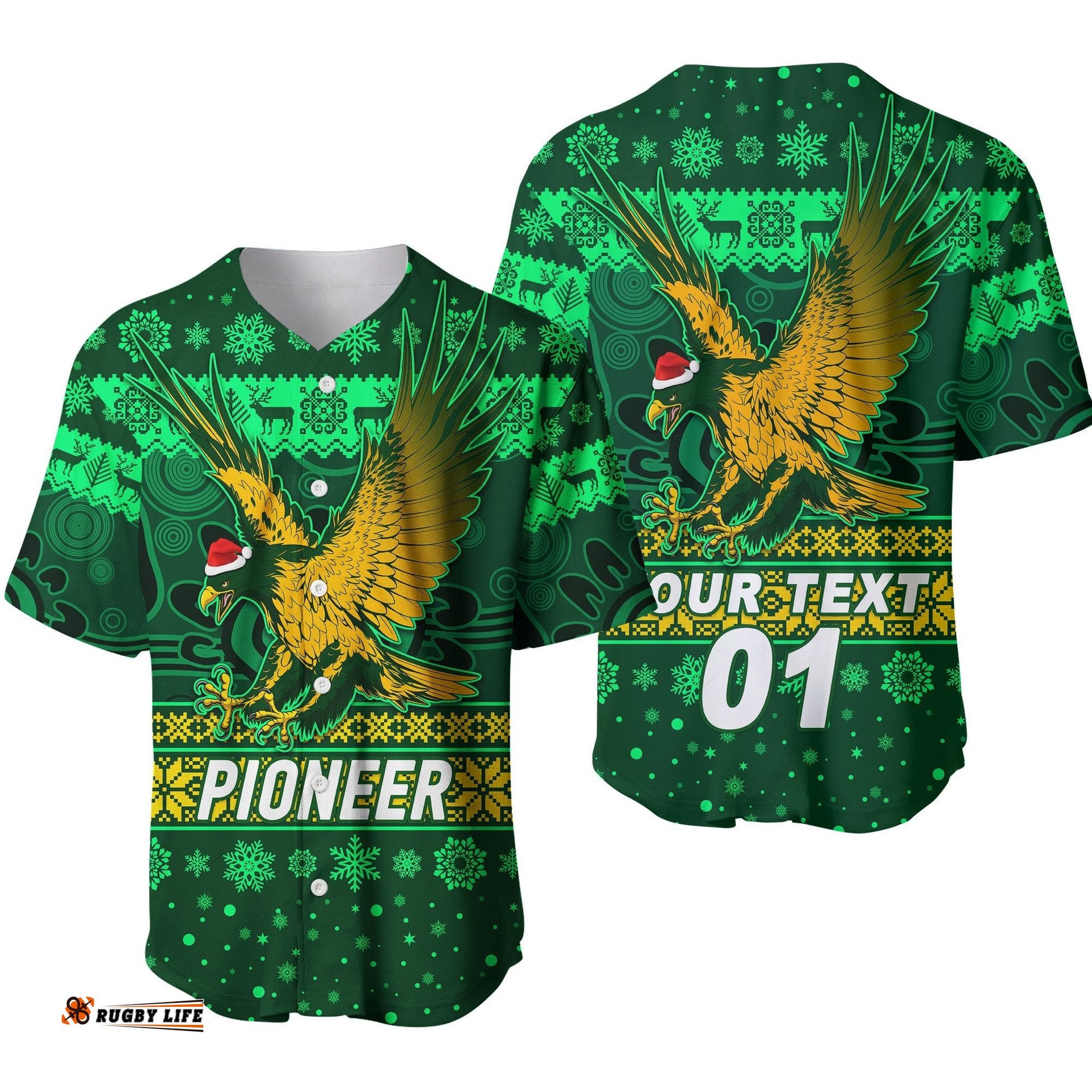 Custom Personalised Pioneer Football Club Baseball Jersey Shirt Christmas Simple Style