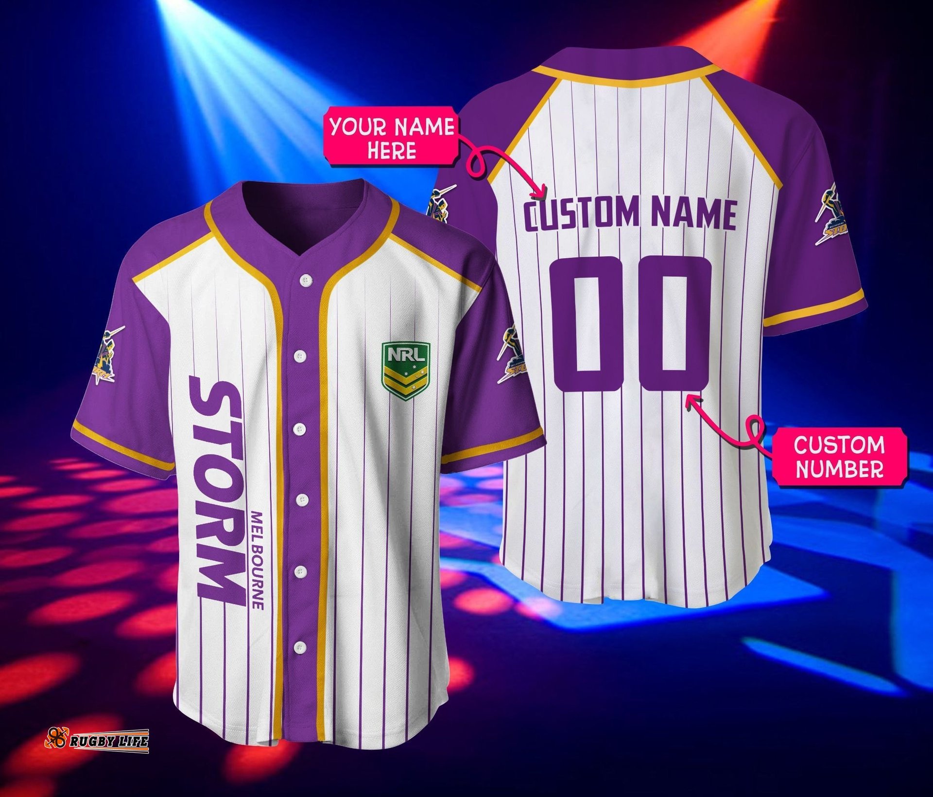 Personalized Melbourne Storm 3D Baseball Jersey Shirt