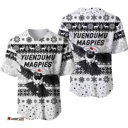 Yuendumu Magpies Football Club Baseball Jersey Shirt Christmas Simple Style White