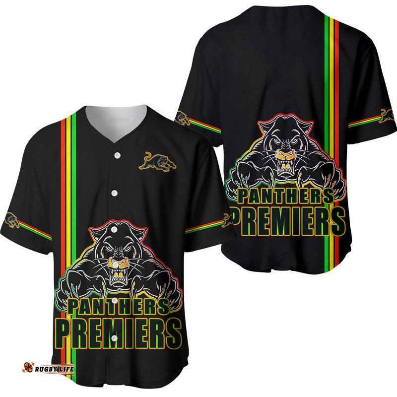 Penrith Panthers Premiers Baseball Jersey Shirt Angry Panther Simple Style