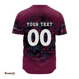 Manly Warringah Sea Eagles Baseball Jersey Shirt Camouflage Vintage NRL