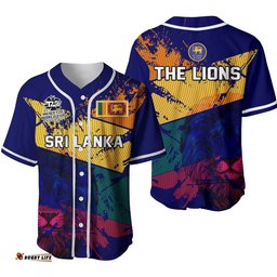 Sri Lanka Cricket Baseball Jersey Shirt The Lions Mens T20 World Cup Ver.02